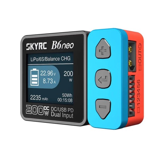 SKYRC B6neo Smart Charger MCUDC200W PD80W Dual Channel  Arm Cortex-M4 10A Charge Current XT60 USB Type-C for RC Charging